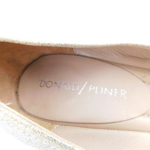 DONALD PLINER Camy Brushed Metallic Gold Leather Block Heel Pumps 9.5 - Picture 10 of 10